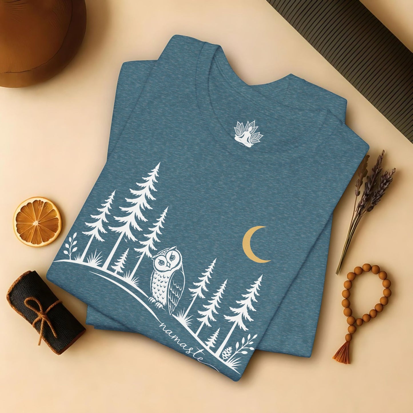 Namaste Forest Owl Tee
