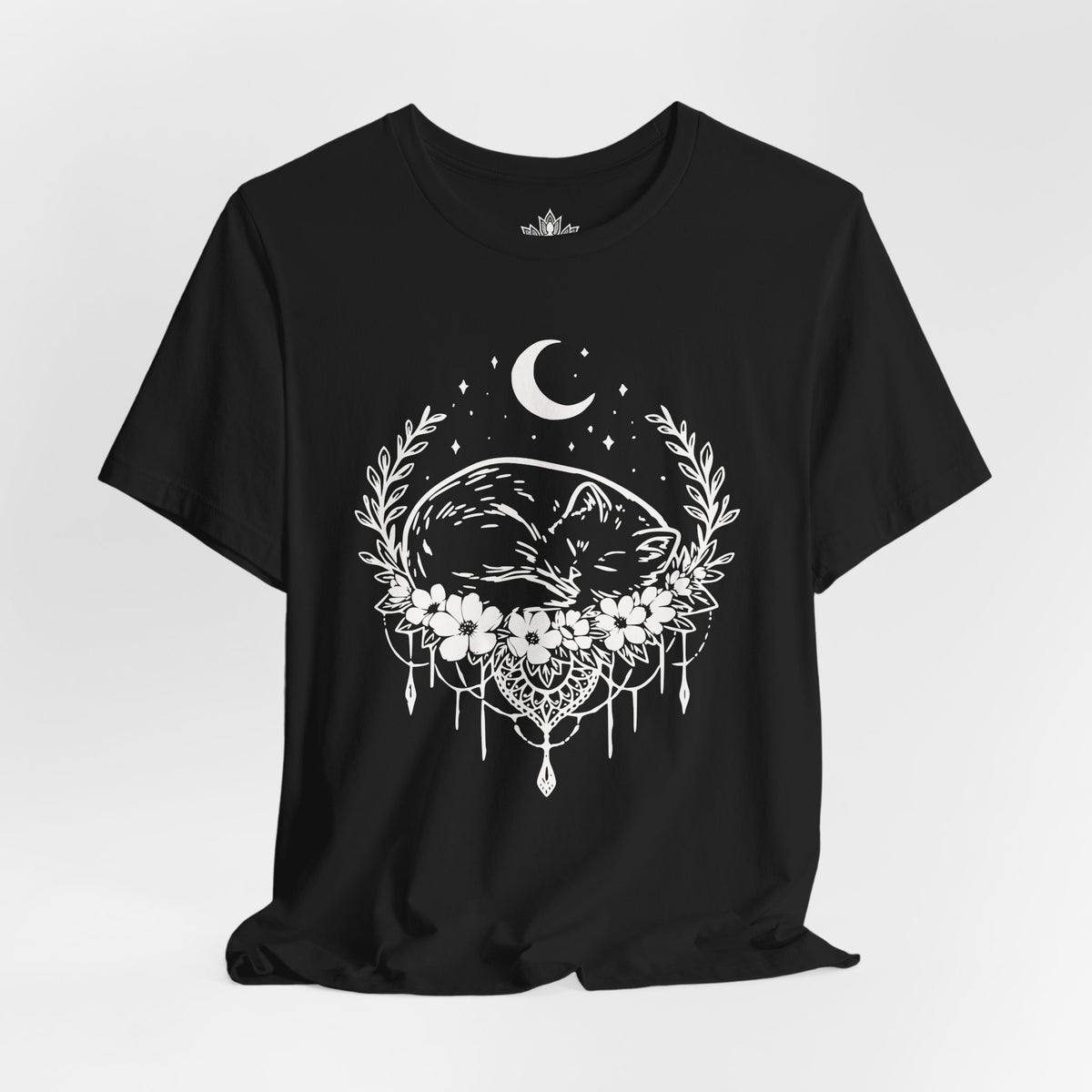 Chat endormi sous la lune