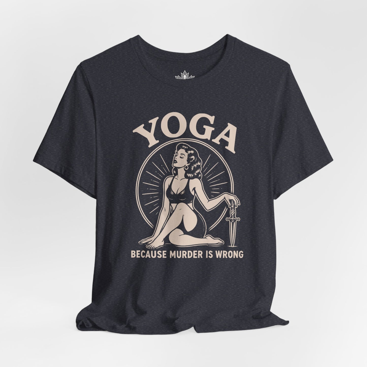 Retro Yoga Because Murder Is Wrong Comfort Colors® Tee