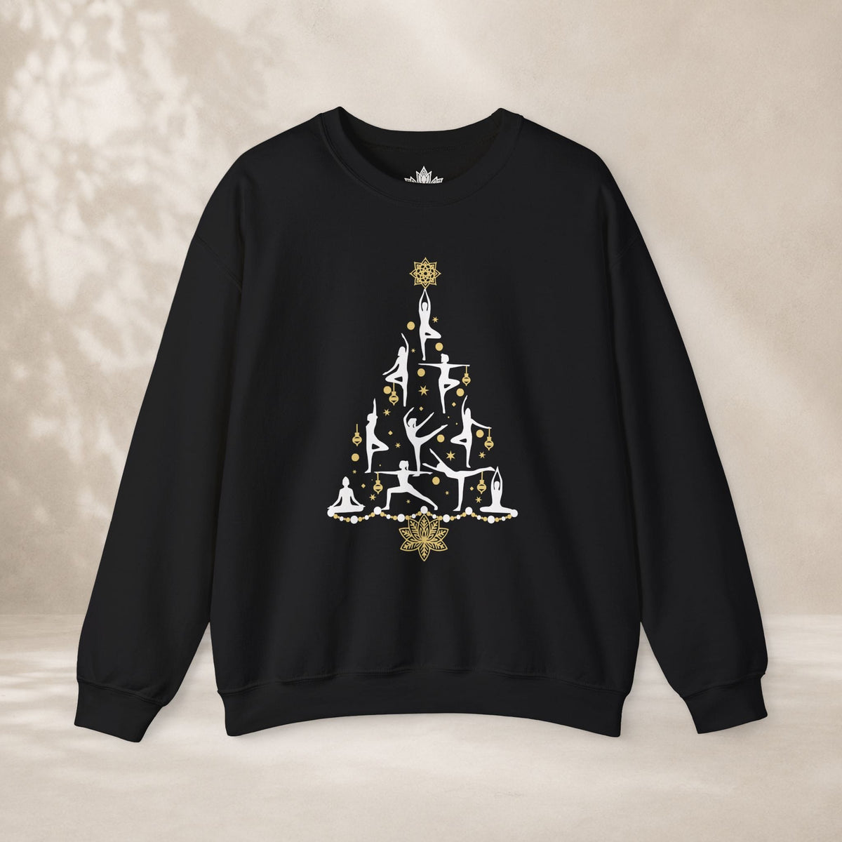 Printify Sweatshirt Yoga Poses Christmas Tree Sweatshirt Yoga Poses Christmas Tree Sweatshirt