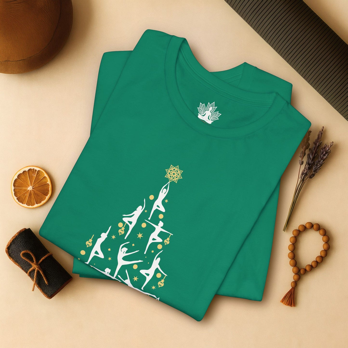 T-shirt de Noël Yoga Poses Christmas Tree – Pleine conscience