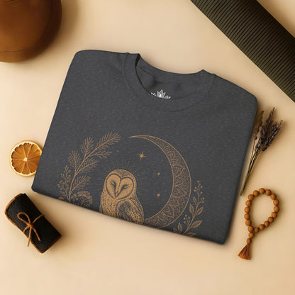 Barn Owl Mandala Moon Sweatshirt