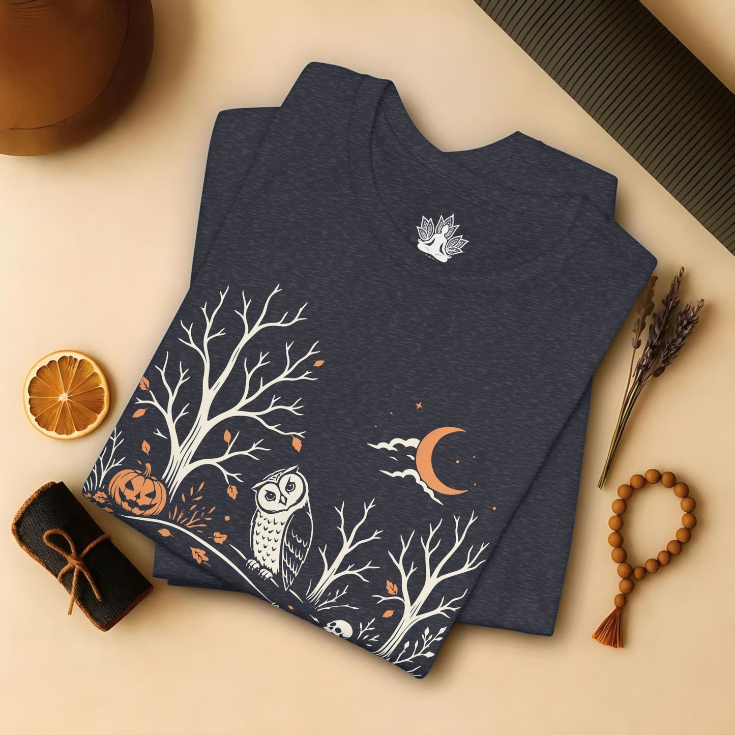 Namaste Forest Owl Halloween Edition Tee
