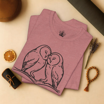 In Stillness We See – Heart Owl Meditation Tee
