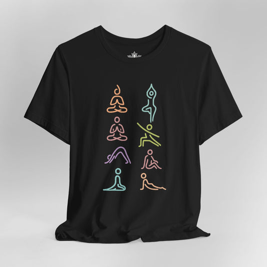 Minimalist Yoga Poses – Mindful Line Art Men Tee