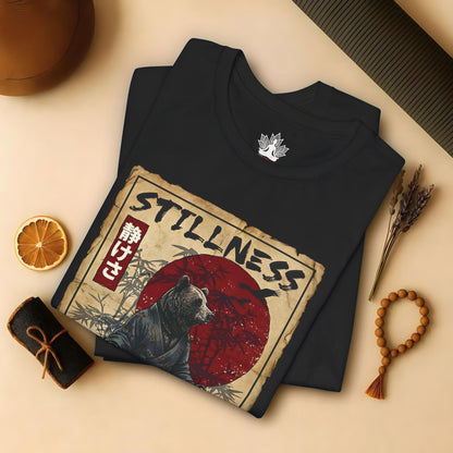 Zen Bear Stillness – Japanese Meditation Art Tee