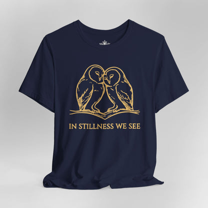 In Stillness We See – Heart Owl Meditation Tee