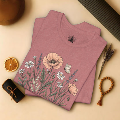 Earth Laughs in Flowers – Mindful Floral Quote Tee
