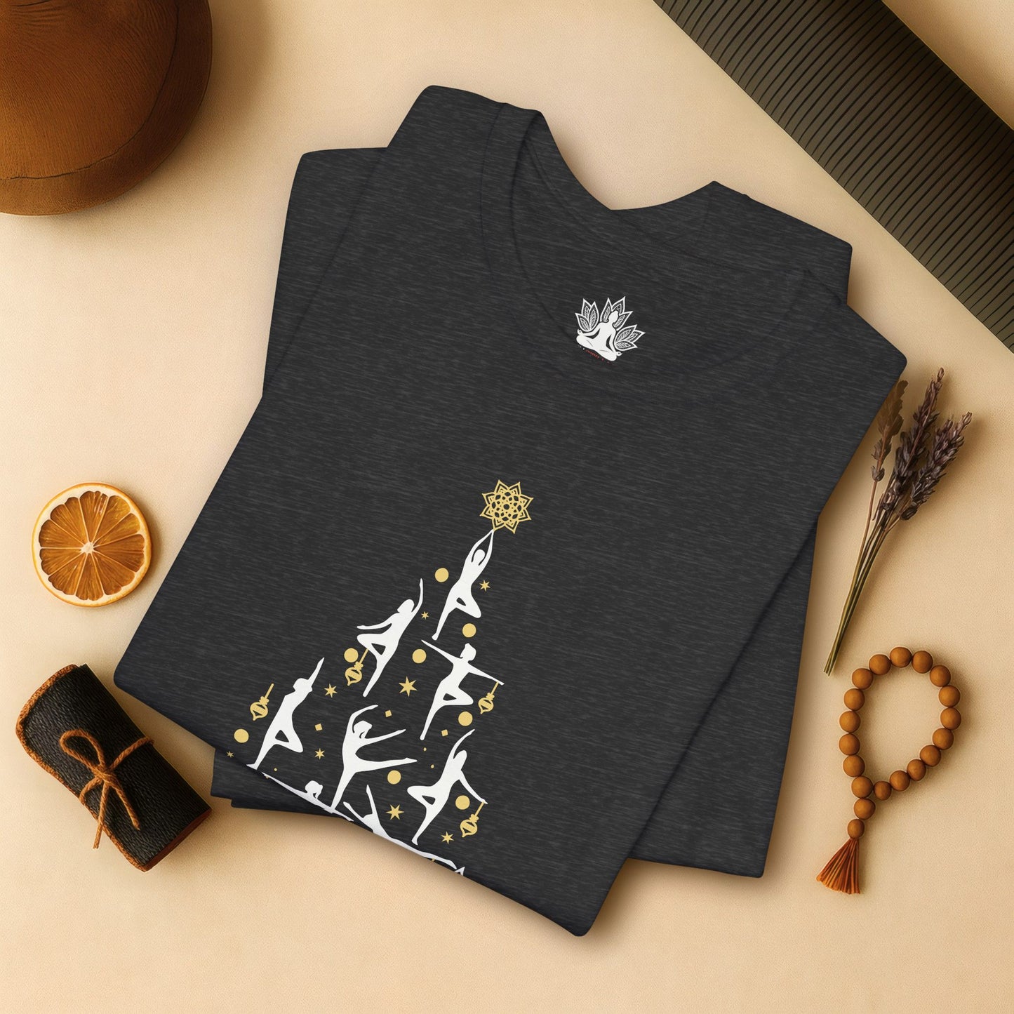 T-shirt de Noël Yoga Poses Christmas Tree – Pleine conscience