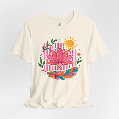 Sunlit Lotus Feather Tee