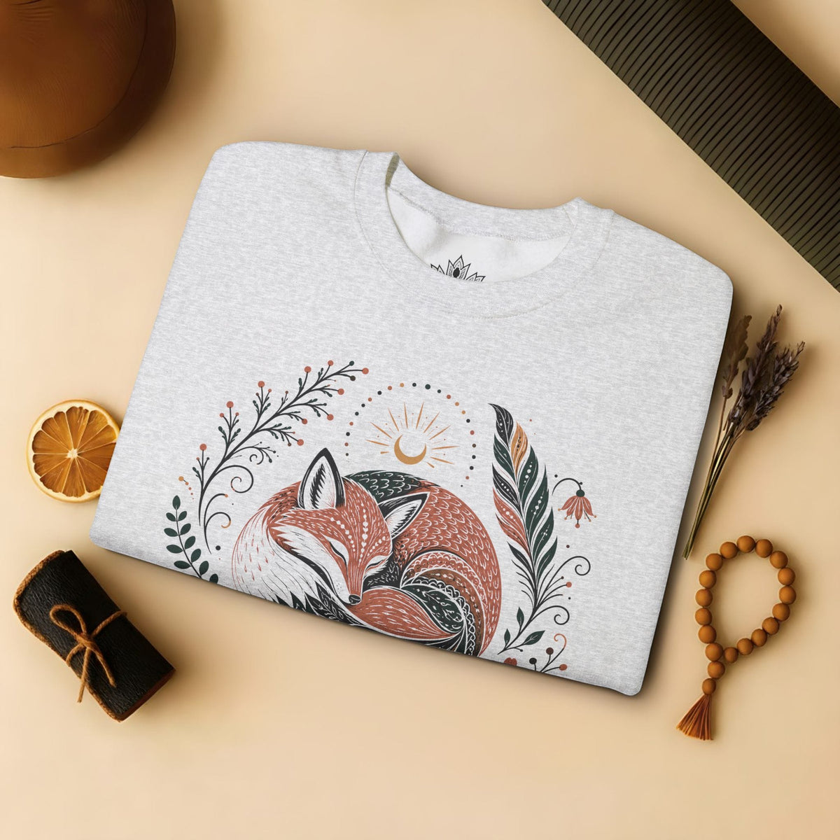 Printify Sweatshirt Boho Fox & Feathers Sweatshirt Boho Fox & Feathers Sweatshirt