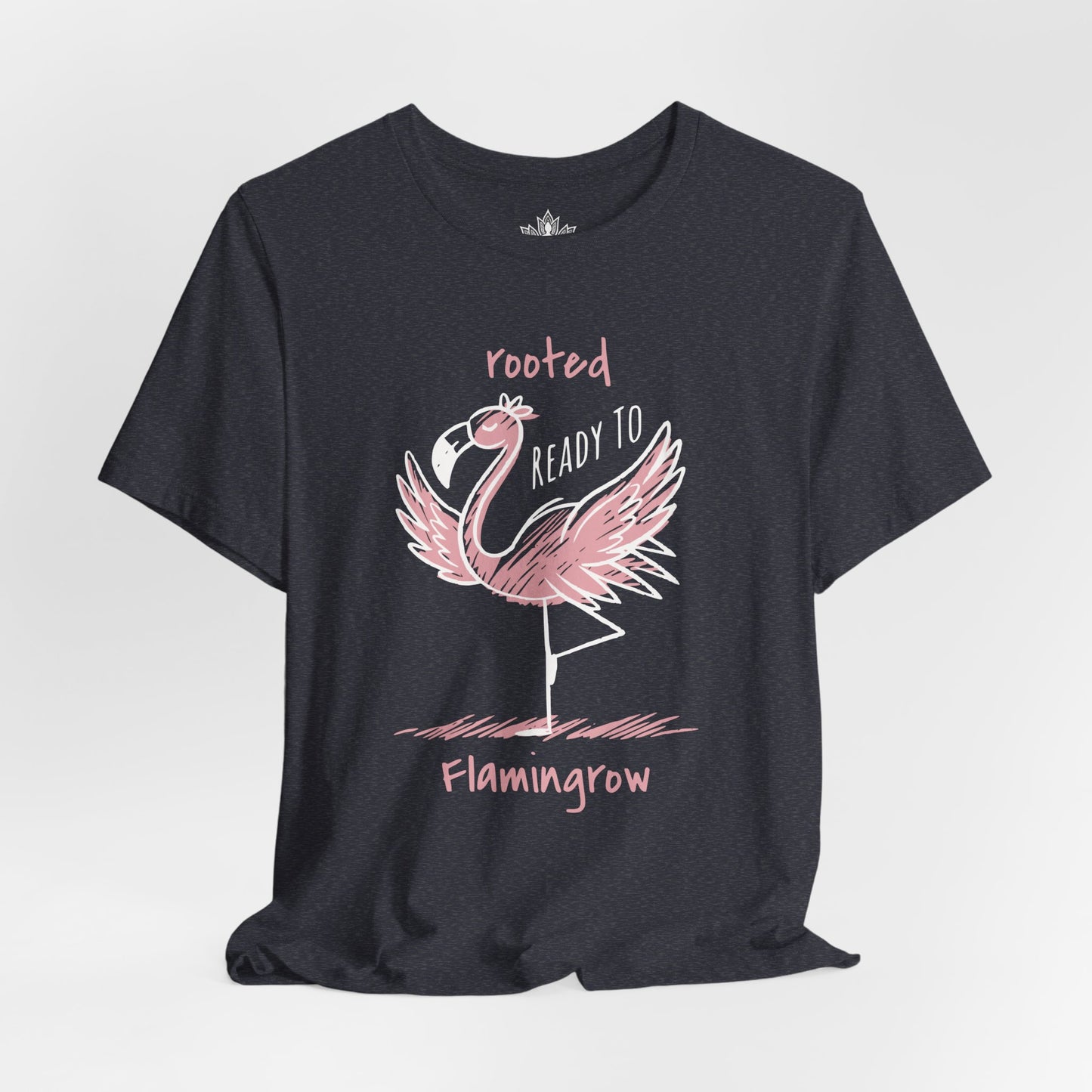 Flamingrow Tree Pose – Rooted & Mindful Flamingo Tee