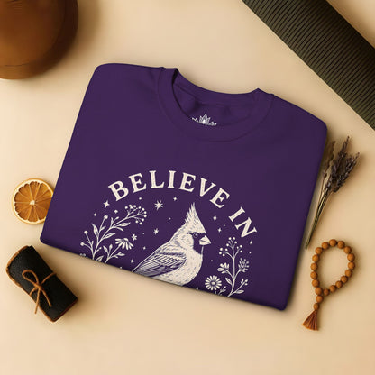 Believe In Good Cardinal Bird Sweatshirt