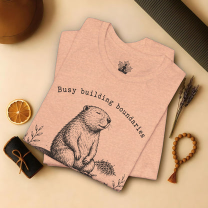 Busy Building Boundaries Beaver Tee
