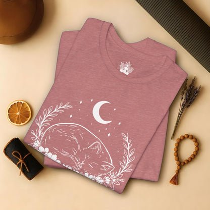 Sleeping Cat -  Moon Meditation Yoga Tee