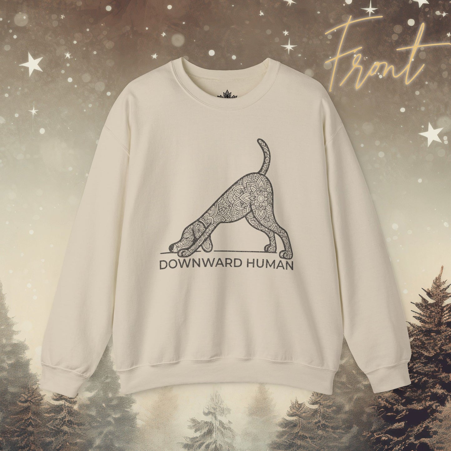 Downward Human Sweater - Mandala Dog