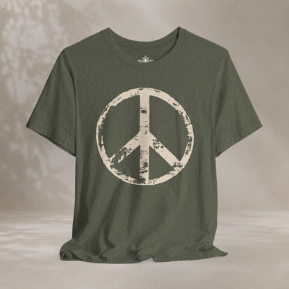 Vintage Peace Symbol Light Print Tee
