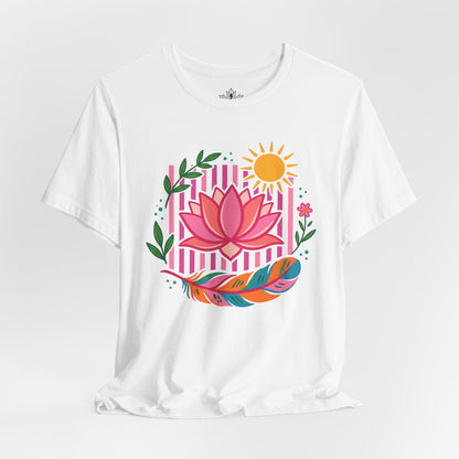 Sunlit Lotus Feather Tee