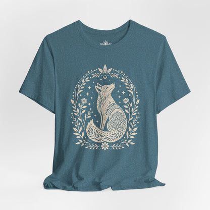 Boho Mandala Fox Linocut Tee