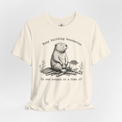 Busy Building Boundaries Beaver Tee