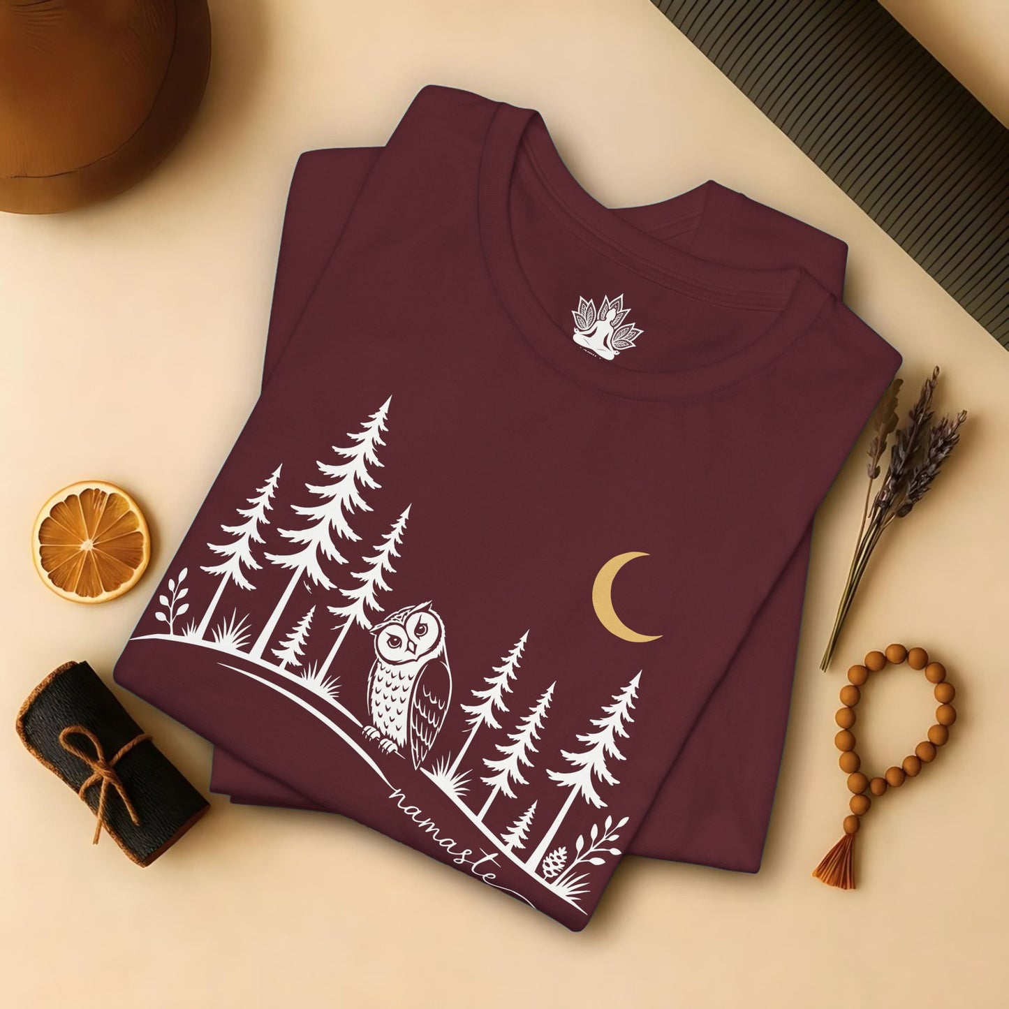 Namaste Forest Owl Tee