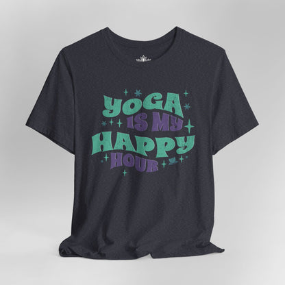 Yoga Is My Happy Hour – Retro Groovy Tee