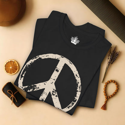 Vintage Peace Symbol Light Print Tee