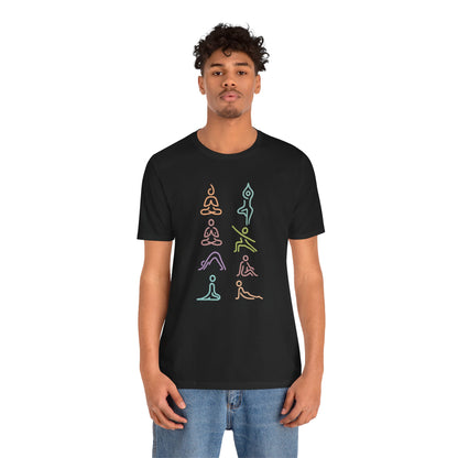 Minimalist Yoga Poses – Mindful Line Art Men Tee