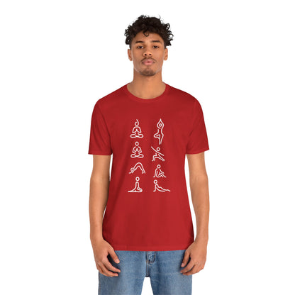 Minimalist Yoga Poses – Mindful Line Art Men Tee