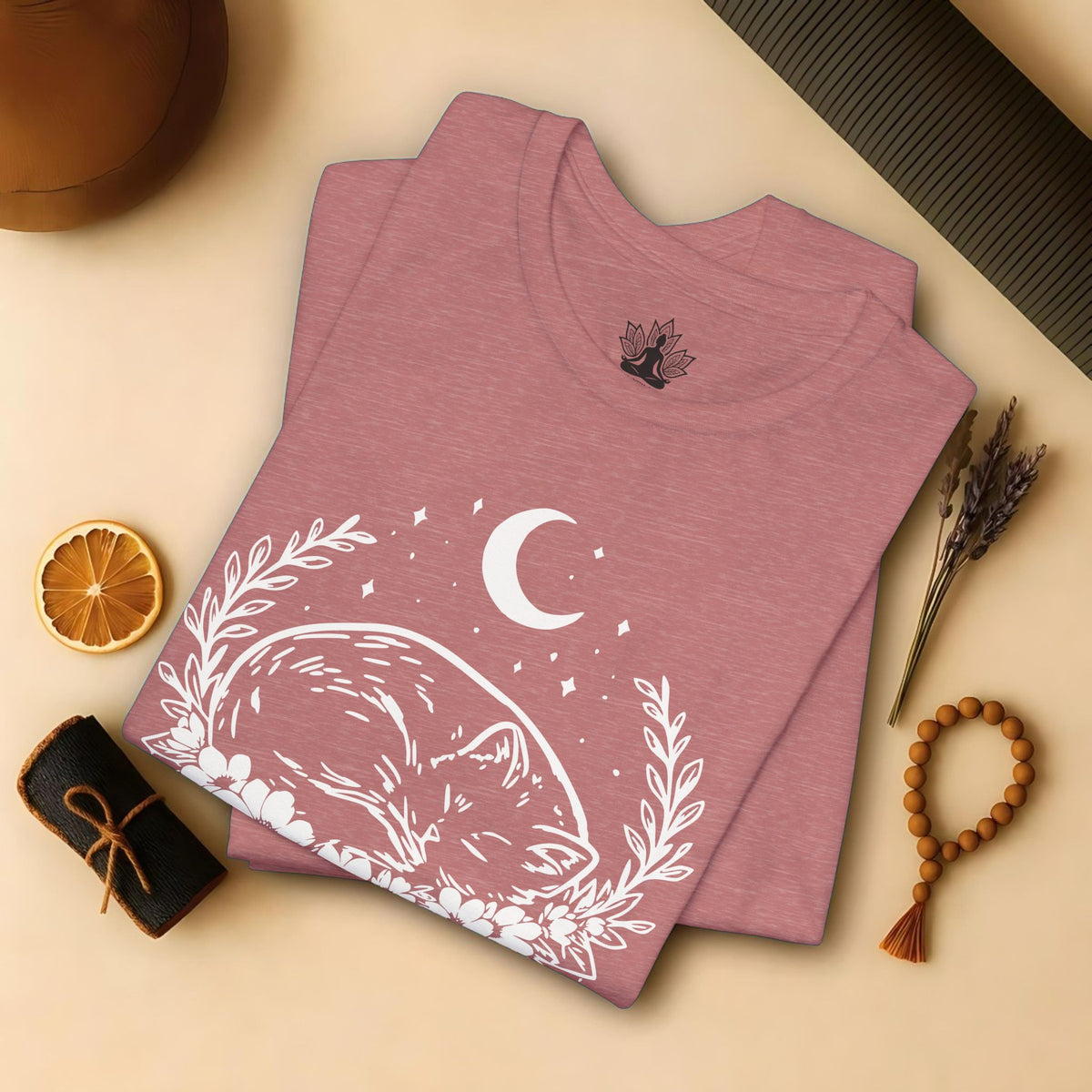 Chat endormi sous la lune