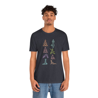 Minimalist Yoga Poses – Mindful Line Art Men Tee