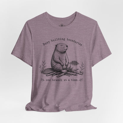 Busy Building Boundaries Beaver Tee