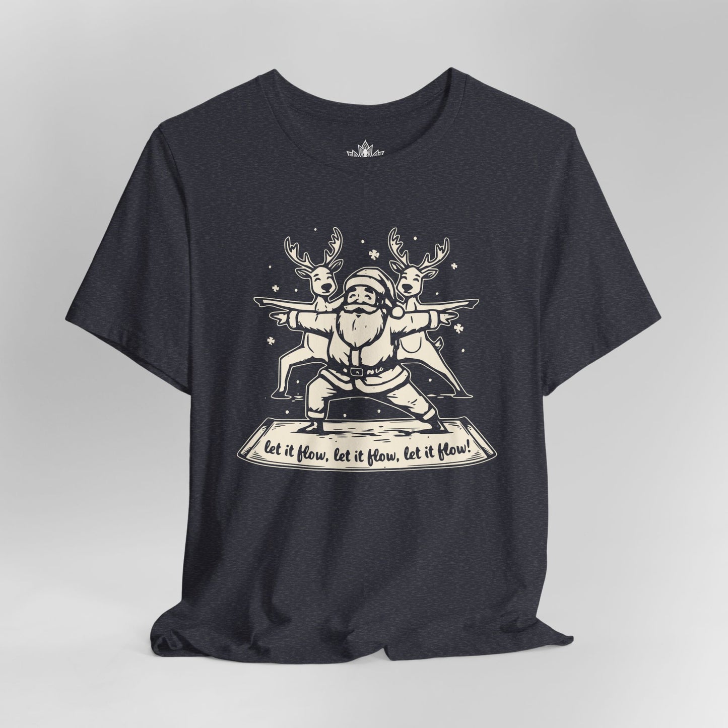 Let It Flow Santa Reindeers Warrior Pose – Christmas Funny Yoga Tee