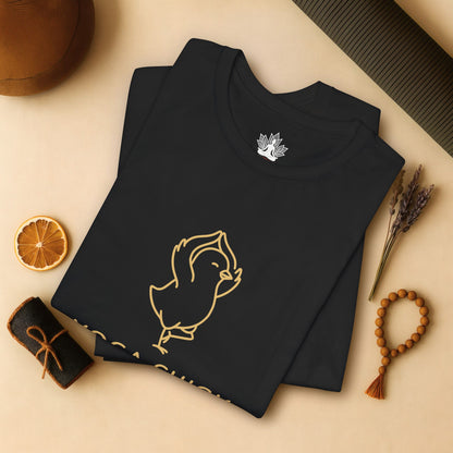 Minimalist Yoga Chick – Cute Mindful Humor Tee