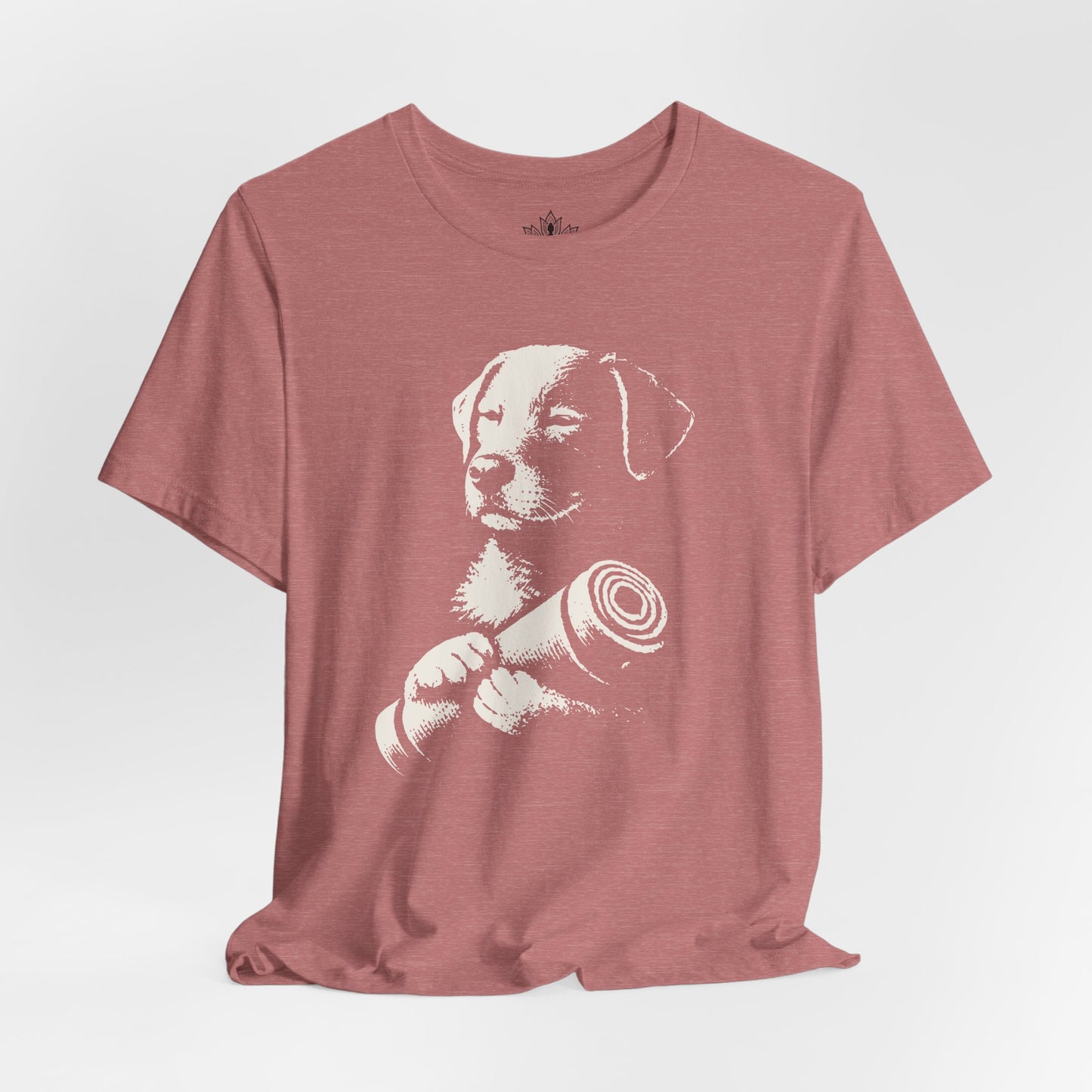 Mindful Dog Shadow Art – Monochrome Yoga Tee