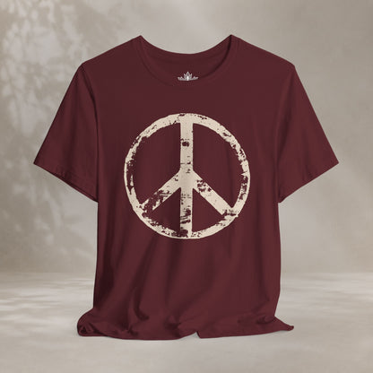 Vintage Peace Symbol Light Print Tee