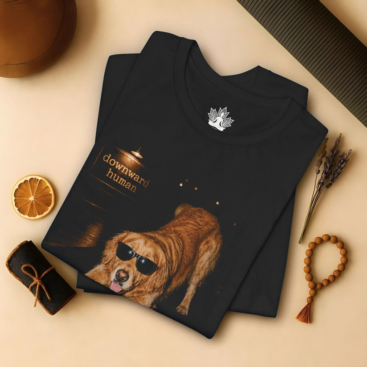 Printify T-Shirt Downward Human Dog With Swag Tee Downward Human Dog With Swag Tee