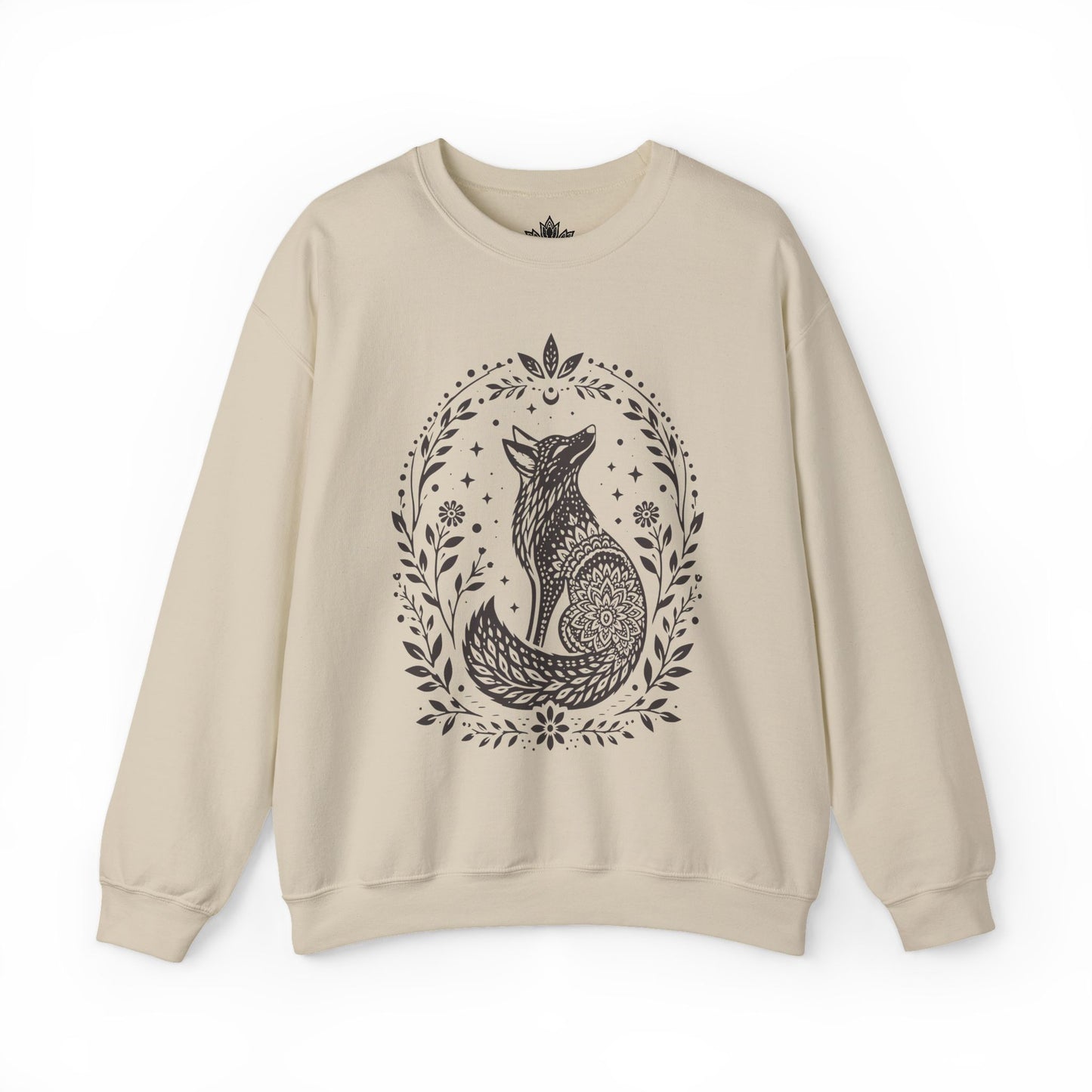 Boho Mandala Fox Linocut Sweatshirt