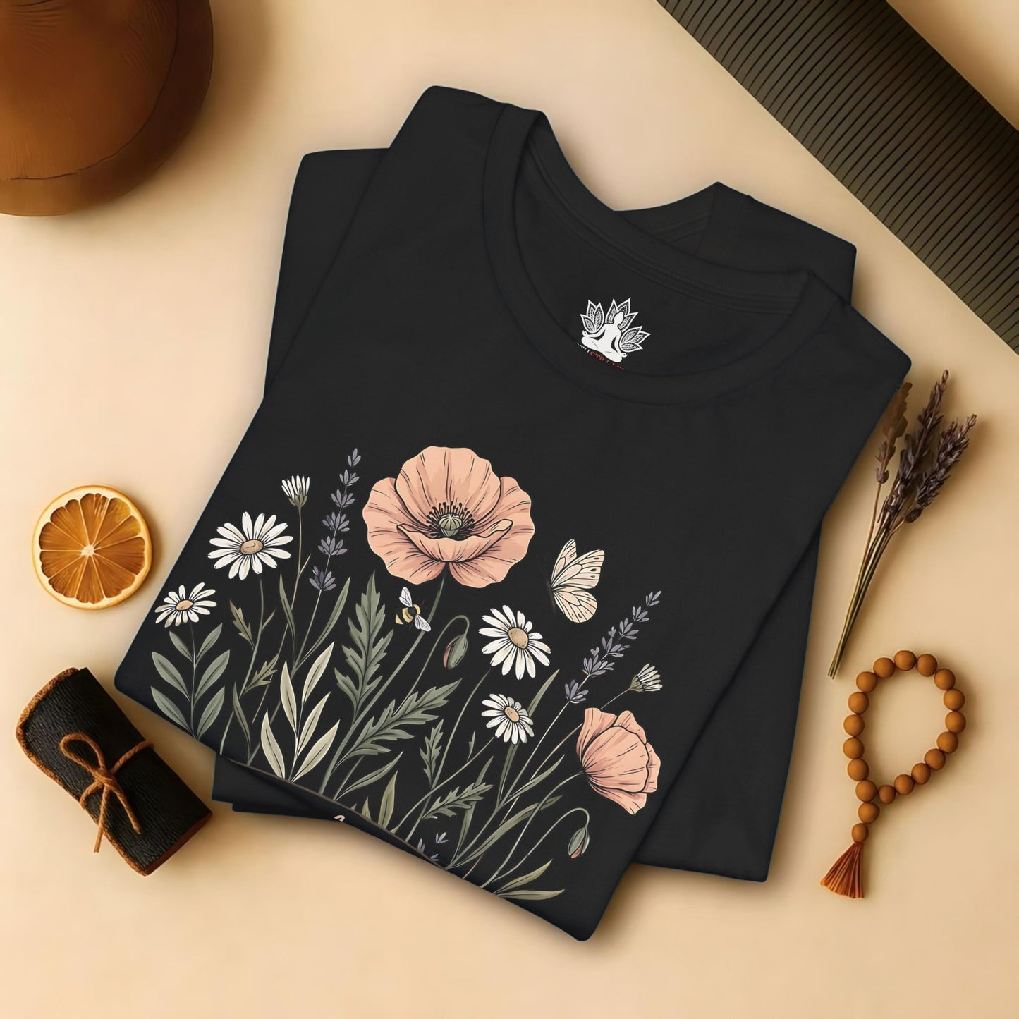 Earth Laughs in Flowers – Mindful Floral Quote Tee
