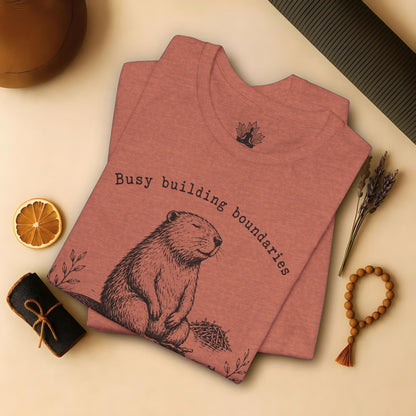 Busy Building Boundaries Beaver Tee