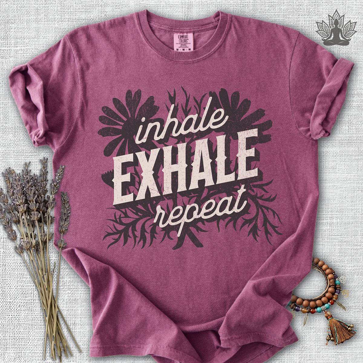 Inhale Exhale Repeat Floral Comfort Colors® Tee
