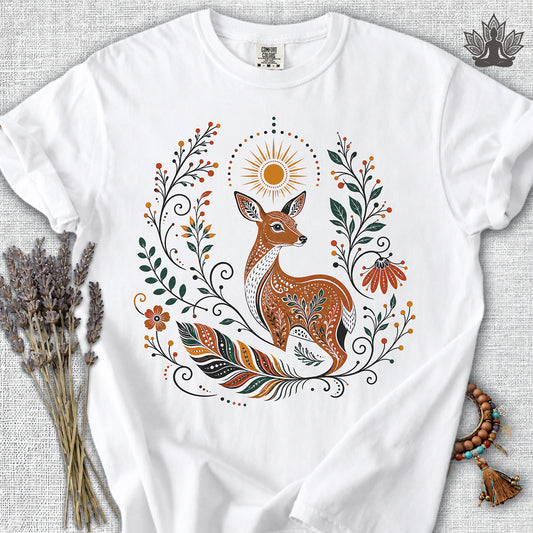 Boho Deer & Feathers Comfort Colors® Tee