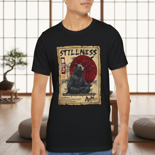 Zen Bear Stillness – Japanese Meditation Art Men Tee