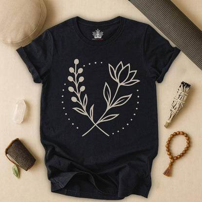 Bloom in Balance – Minimalist Yoga Tee