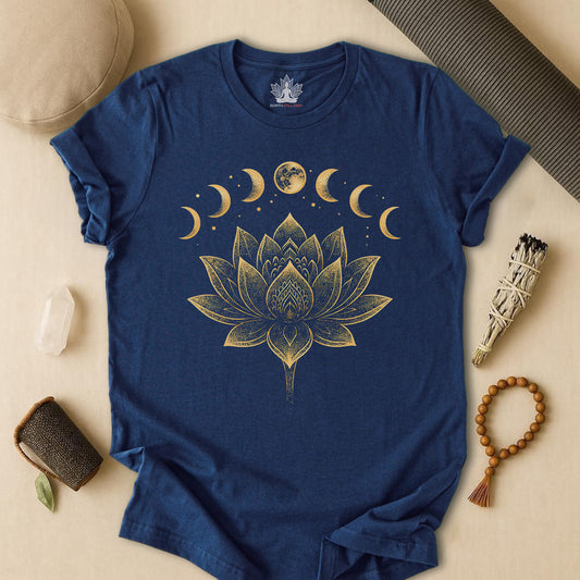 Golden Lotus & Moon Phases Tee