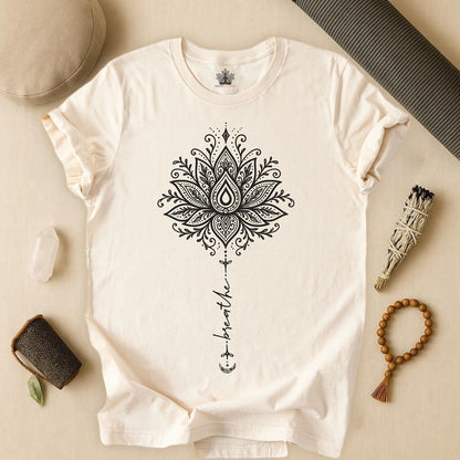 Breathe Lotus Mandala - Mindful Yoga Tee