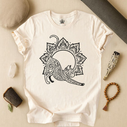 Cat & Mandala - Spiritual Boho Tee