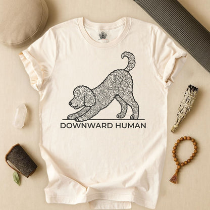 Downward Human – Mandala Labradoodle Dog Yoga Tee