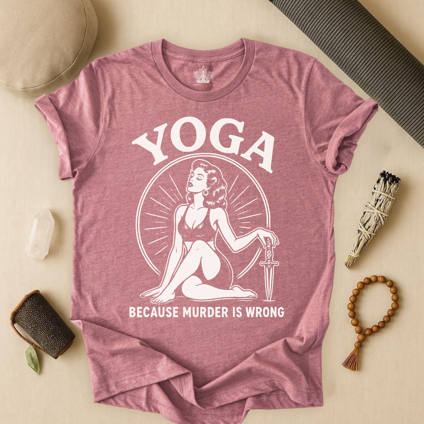 Yoga Because Murder Is Wrong Vintage Tee
