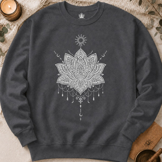 Sweat-shirt Yoga Conscient Mandala Lotus Sacré
